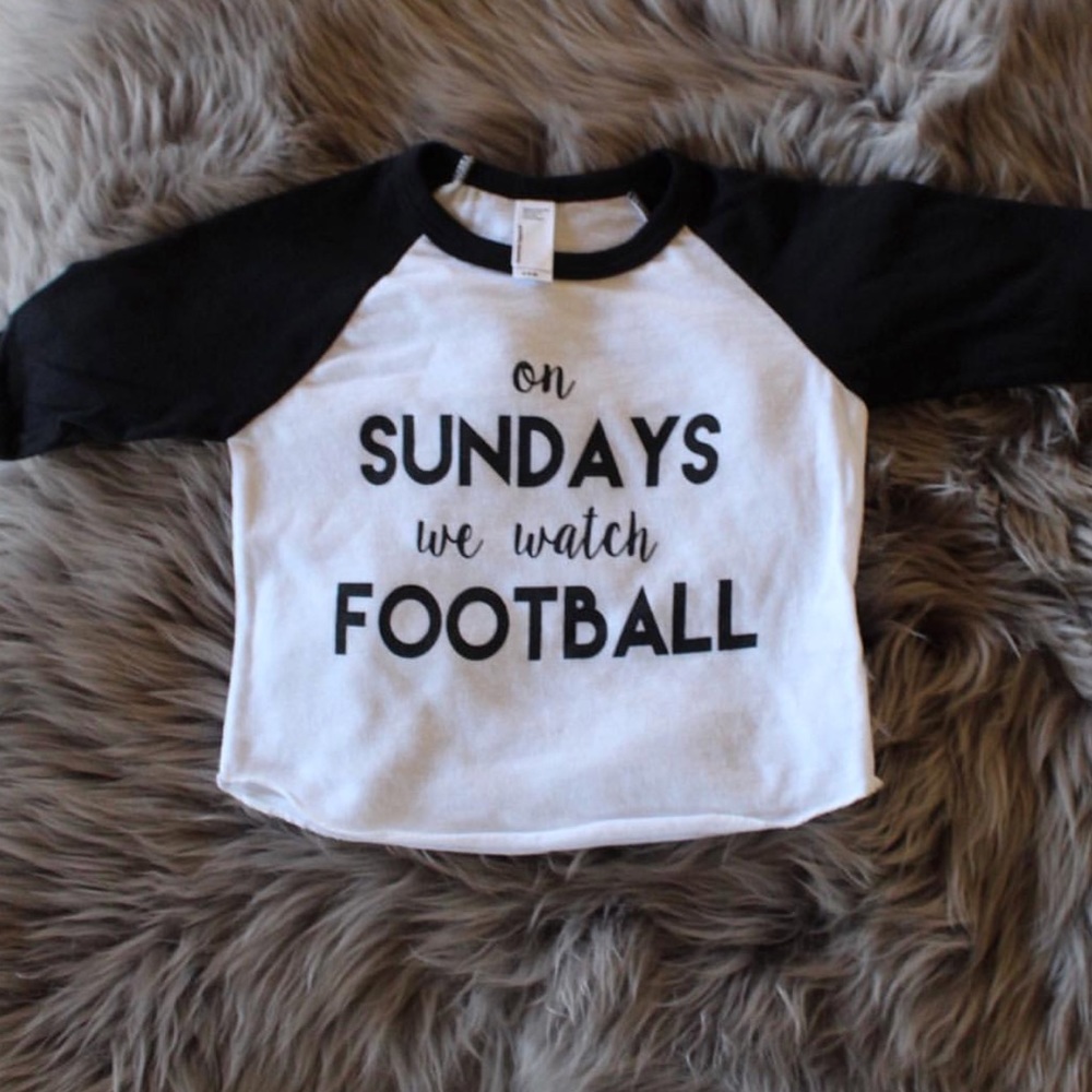 On Sundays We Watch Football raglan tee